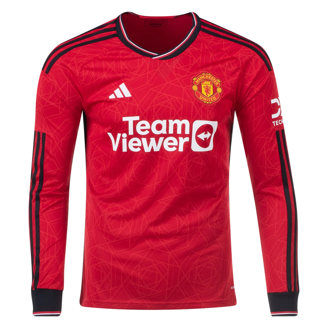 adidas Men's Manchester United 23/24 Home Jersey LS